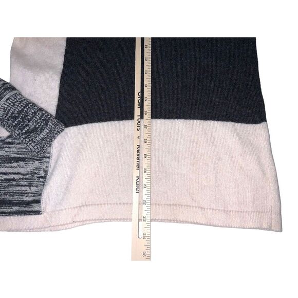LOFT Black Gray Cream Crew Neck Block  Sweater Small Rayon Wool Cotton - Picture 14 of 14